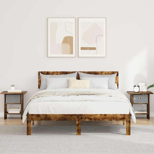  Nočna omarica s predalom 2 pcs Dimljeni oreh 41 x 40 x 45 cm, (5000233662) Cene