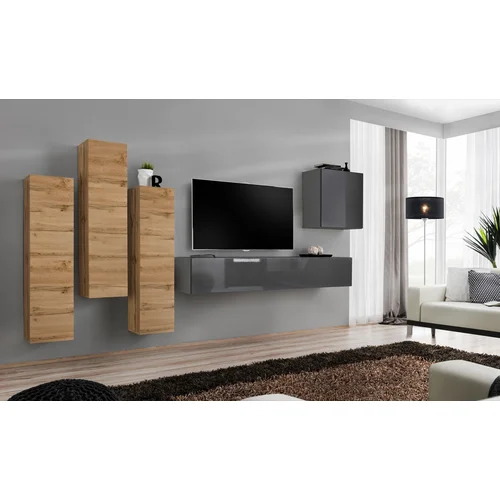 ASM Meble Dnevni TV regal Switch III 330 cm - votan/grafit