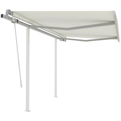 vidaXL ročno zložljiva tenda s stebrički 3x2,5 m krem Cene