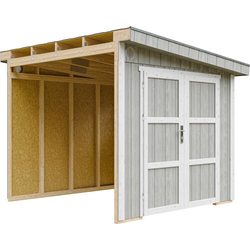 Timbela Vrtna hi&amp;scaron;ica vrhunske kakovosti 5,9 m&amp;sup2; - V231x248x294 cm - Brez tal in stranske stene - M938B-TUNDRA GREY, (5000117261) Slike