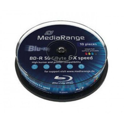Mediarange BLU-RAY 50GB BD-R DL/ PRINT 6X MR509/SP10 disk Slike
