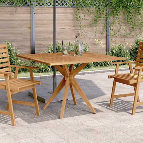  Vrtni stol četvrtasti 110 x 110 x 75 cm masivno bagremovo drvo Slike