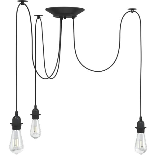 VidaXL Visilica s 3 grla E27 crni metal Slike