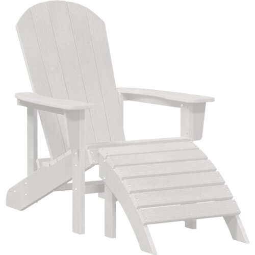 vidaXL Stol Adirondack s podnožjem Beli HDPE Cene