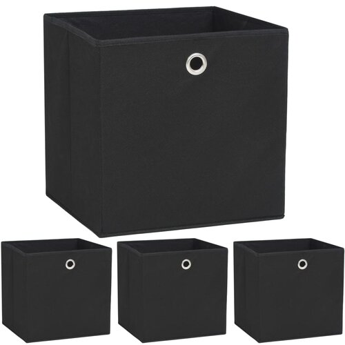 VidaXL Kutije za pohranu od netkane tkanine 4 kom 32x32x32 cm crne Slike