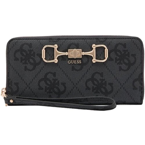 Guess Denarnice Janie Logo Slg Lrg Zip Around Črna Slike