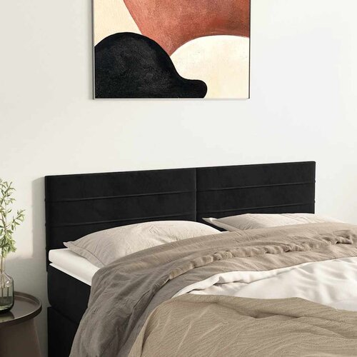  Uzglavlja crna 144x5x78/88 cm bar&scaron;unasta Cijene