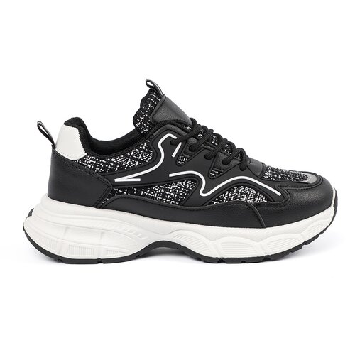 Shelvt Women&amp;#039;s black sneakers with decorative inserts Slike