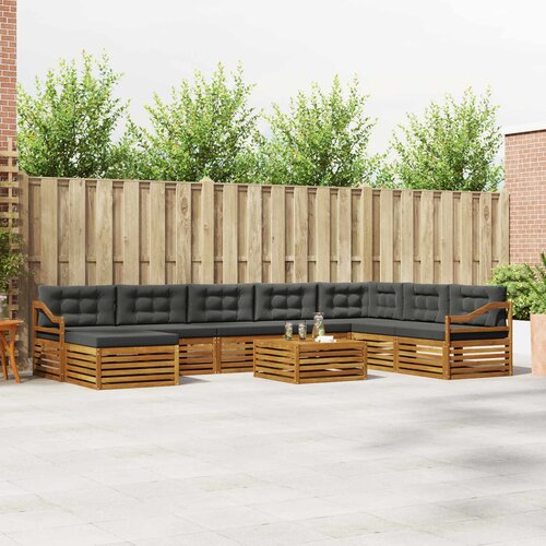  Set vanjskih sofa 9 kom. Prirodna i antracit Slike