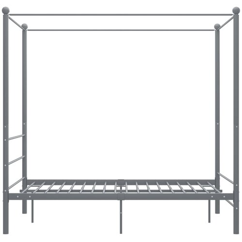  Okvir za krevet s nadstre&amp;scaron;nicom sivi metalni 140 x 200 cm Slike