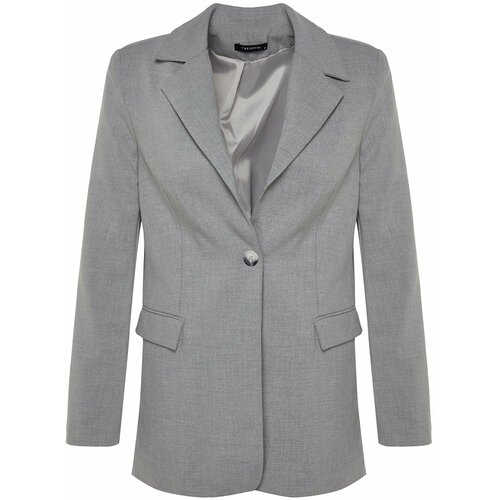 Trendyol Gray Premium Woven Blazer with Buttons Slike