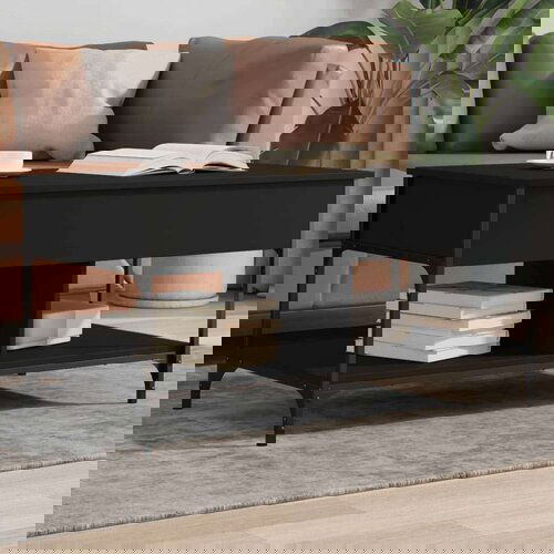 Stolić za kavu crni 100 x 50 x 50 cm konstruirano drvo i metal Cijene