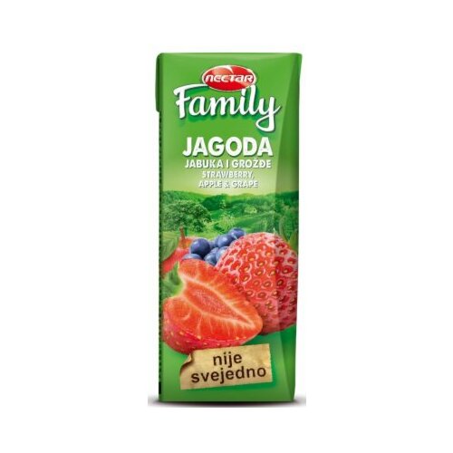Nectar family jagoda, jabuka i grožđe sok 200ml tetra brik Slike