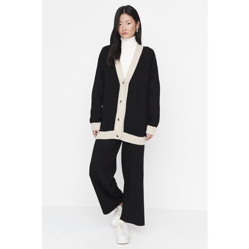 Trendyol Stone Strip Detailed Knitwear Top and Bottom Set Slike