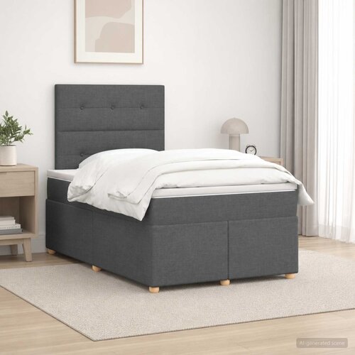  Boxspring krevet s madracem Tamnosiva 120 x 190 cm Tkanina Slike