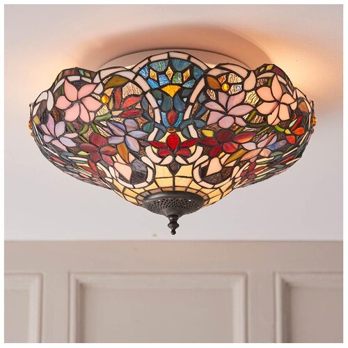 Endon 70709 - Plafonsko svetlo Tiffany SULLIVAN 2xE27/60W/230V, prečnik 40 cm Slike