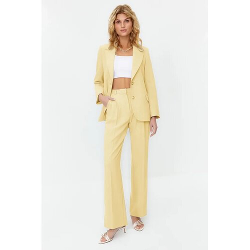 TRENDYOLMILLA ženske pantalone Twoaw23Pl00401, žuta-žuta Slike