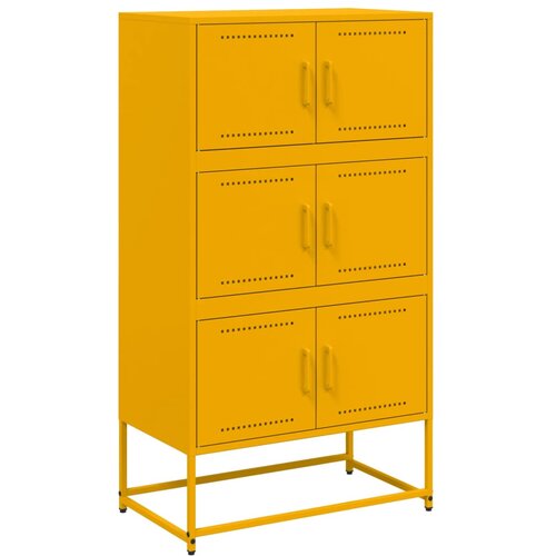 Maison Chic Komoda - Predalnik gorčično rumena 68,5x38,5x123,5 cm jeklo, (21715716) Slike
