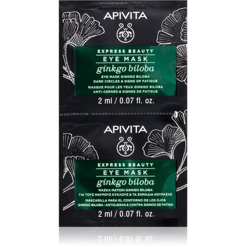 Apivita Express Beauty Ginkgo Biloba maska za oči proti oteklinam in temnim kolobarjem 2 x 2 ml Slike