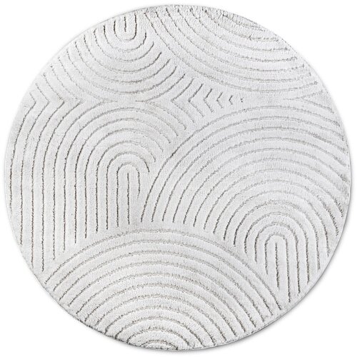 Elle Decoration Bijeli okrugao tepih &amp;oslash; 160 cm Panglao New York White &amp;ndash; Slike