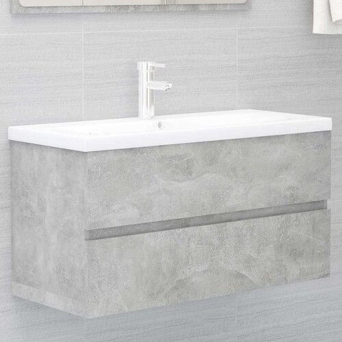 vidaXL Omarica za umivalnik betonsko siva 90x38,5x45 cm iverna plošča Cene