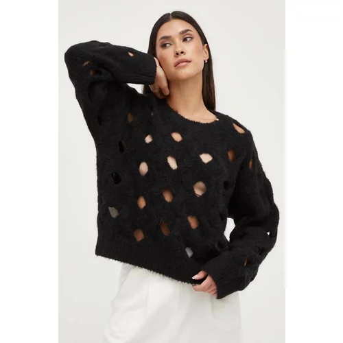 Pinko Vuneni pulover za žene, boja: crna, topli