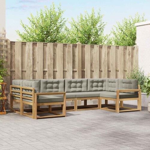  Set vanjskih sofa 6 kom. Bijela i svjetlosiva 325 x 172,5 x 73 cm Cene