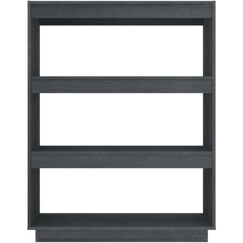 VidaXL knjižna omara za razdelitev prostora siva 80x35x103 cm borovina Slike
