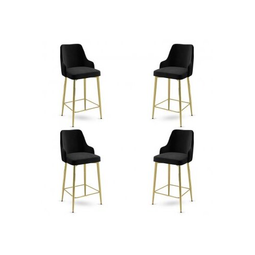 Hanah home set barskih stolica Enox, 4 dijela, crna i zlatna Cene