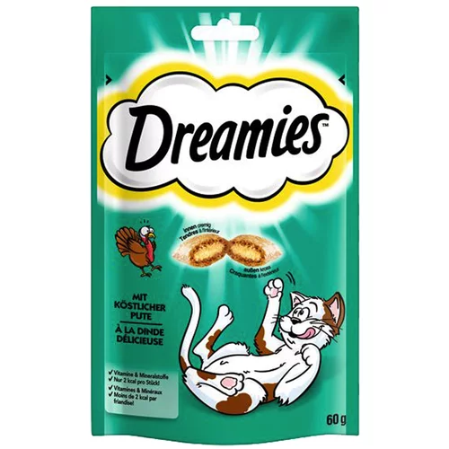 Dreamies mačji prigrizek - Varčno pakiranje: s puranom (6 x 60 g)