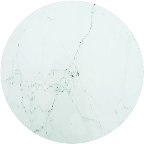 VidaXL Mizna plo&amp;scaron;ča bela &amp;Oslash;50x0,8 cm kaljeno steklo z marmorjem, (20619844) Slike