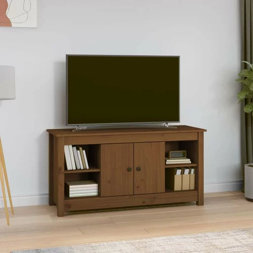 TV omarica medeno rjava 103x36,5x52 cm trdna borovina, (20731035)