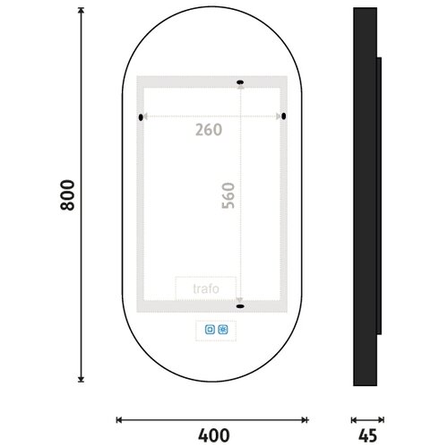 NIMCO ZPC 32002LVX-90-LED Ogledalo za kupatilo sa pozadinskim LED osvetljenjem 3000-6500K 80x40 cm IP44 Slike