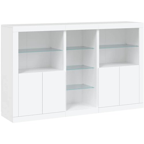  Komoda s LED svjetlima bijela 162 x 37 x 100 cm Slike