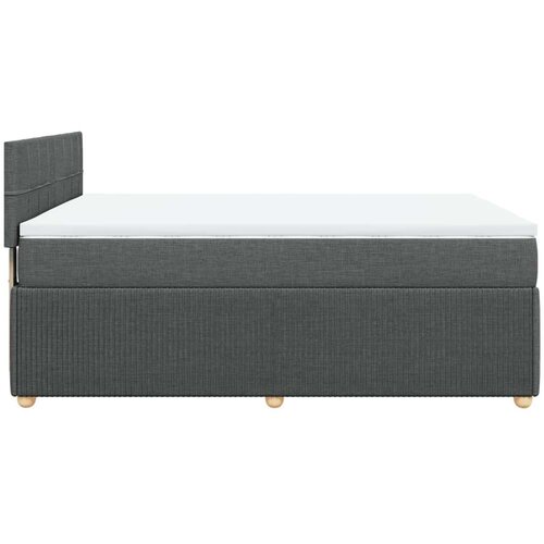VidaXL Krevet s oprugama i madracem tamnosivi 140x190 cm od tkanine Slike