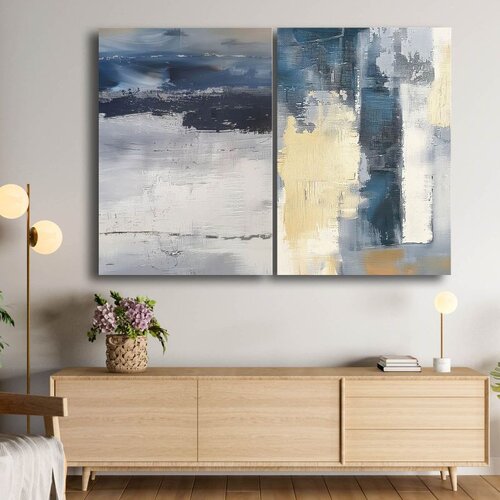 WALLXPERT 2P70100C003 Multicolor Decorative Canvas Painting (2 Pieces) Cene