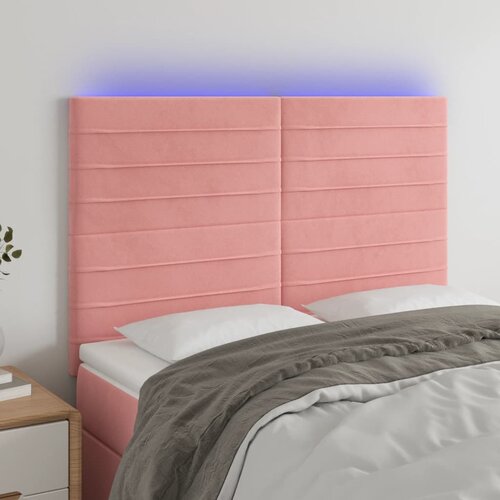  LED uzglavlje ružičasto 144x5x118/128 cm bar&scaron;unasto Cene