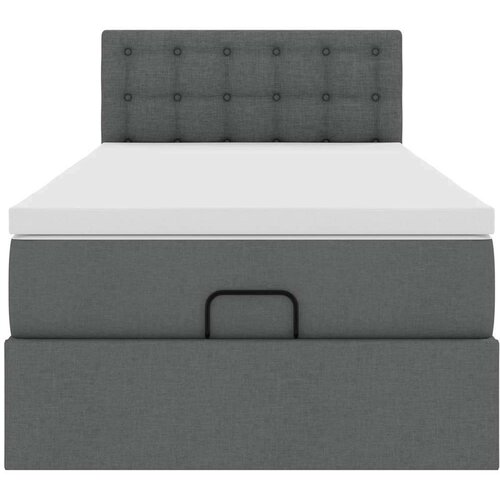 VidaXL otomanski okvir kreveta s madraca tamnosivi 80x200cm od tkanine Slike