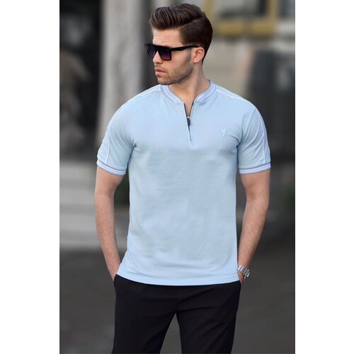 Madmext Blue Polo Collar Men&amp;#039;s T-Shirt 9281 Slike