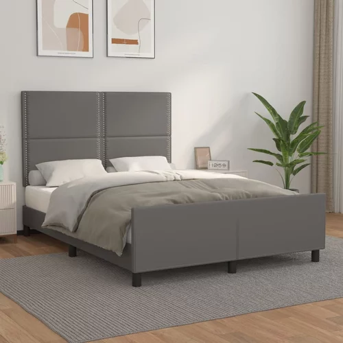  Okvir za krevet s uzglavljem sivi 140x190 cm od umjetne kože