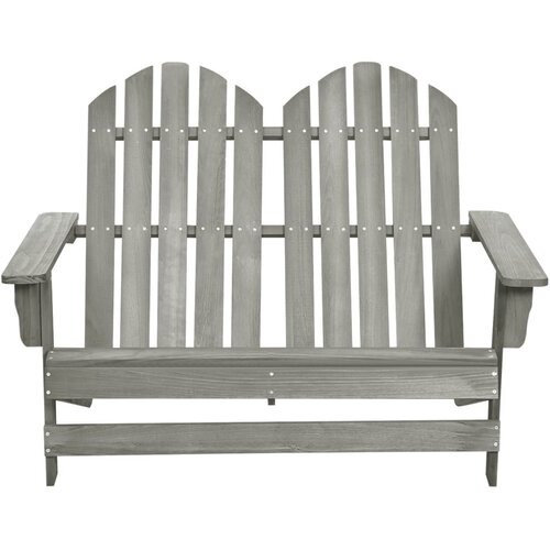 Maison Chic Vrtni Stoli - Stol za vrt Adirondack za 2 osebi trden les jelke siv JS625, (21878166) Slike