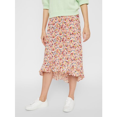 Pieces Pink Floral Midi Skirt Mayrin - Women Slike