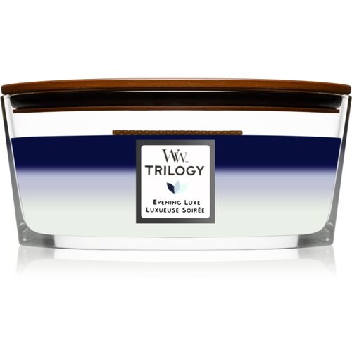 WoodWick Trilogy Evening Luxe mirisna svijeća s drvenim fitiljem (hearthwick) 453,6 g Cijene
