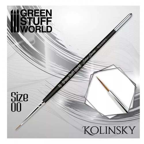 Green Stuff World kolinsky brush size 00 - silver serie Slike