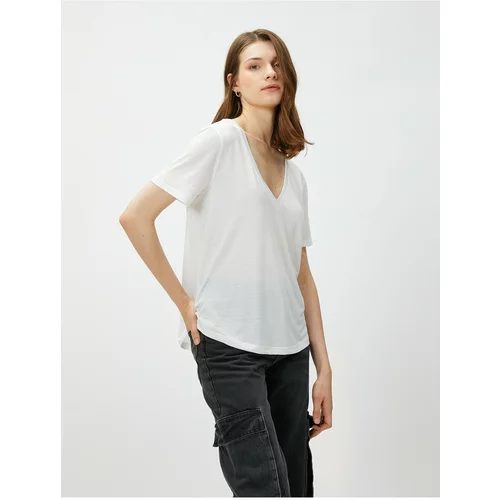 Koton V-Neck Basic T-Shirt Short Sleeve