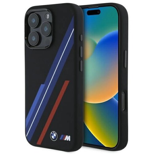 BMW SILIKONSKI OVITEK RANDOM LINES ZA MAGSAFE ZA IPHONE 16 PRO MAX ČRN, (21898005) Cene