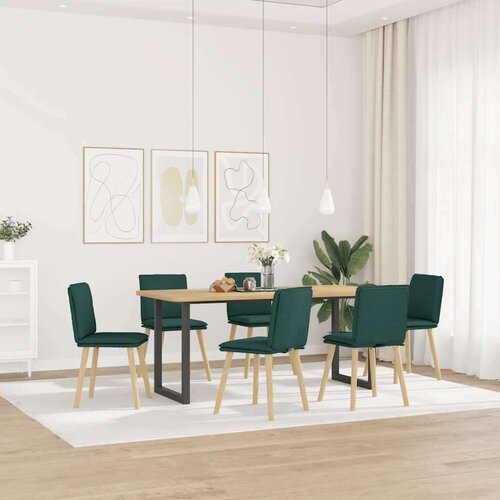  Jedilni stoli 6 kosov temno zeleno blago, (21822264) Slike