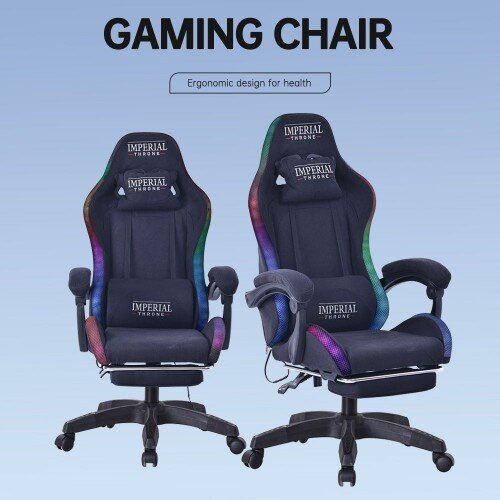 Imperial Throne gaming stolice led rgb aero 5400 - black Slike