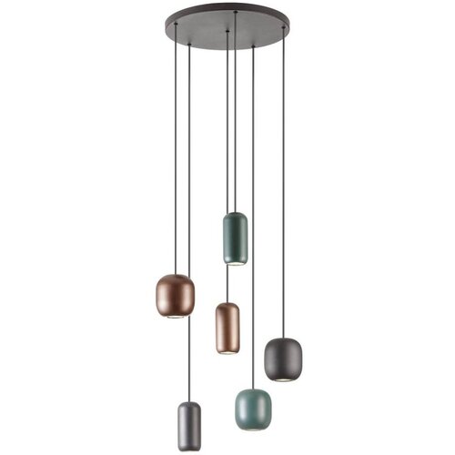  Redo 01-3482 - Visilica na sajli BOOM 6xGU10/10W/230V prečnik 48 cm crna/zelena/braon Cene