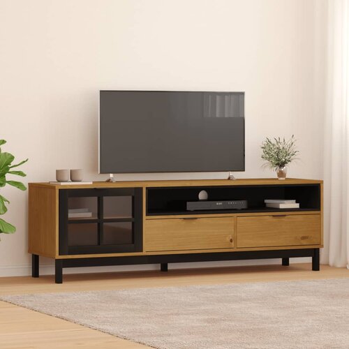 vidaXL TV ormarić sa staklenim vratima FLAM 158x40x50 cm od borovine Cijene